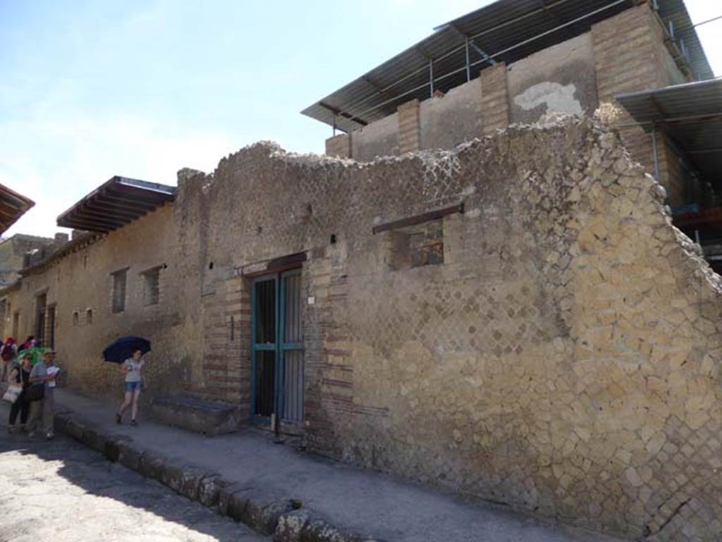 IV.2 Herculaneum, July 2015. Looking north along east side of Cardo IV Inferiore, towards entrance doorway. Photo courtesy of Michael Binns.